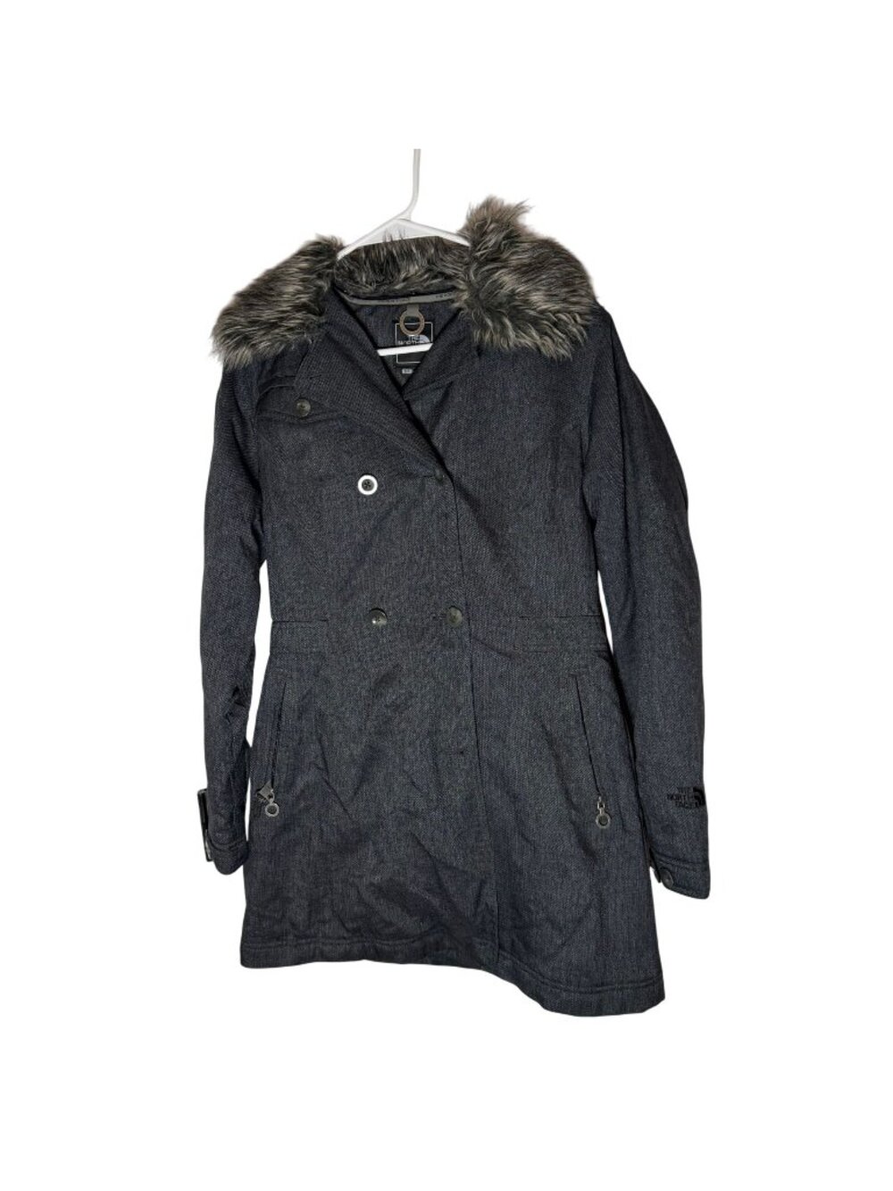 The North Face Primaloft Double Breasted Parka Women's Size Small in Gray - EUC!